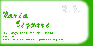 maria vizvari business card